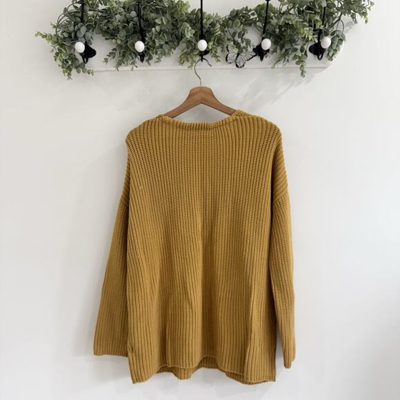 Jenni Kayne Cotton Cabin Sweater Mustard Yellow XL AB designer quiet luxury - Picture 4 of 4